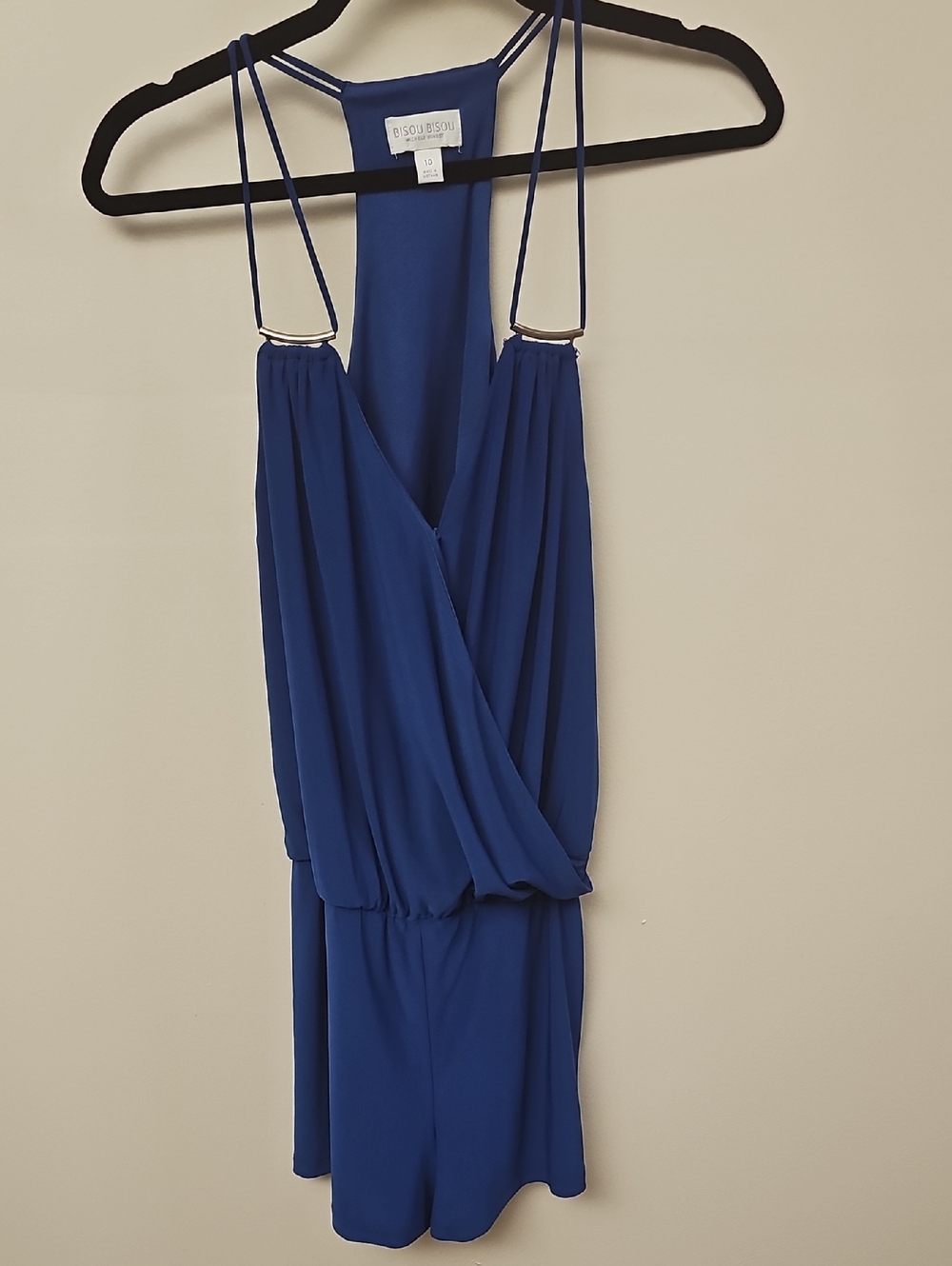 Bisou Bisou Cobalt Blue Dress with Black Strap Detail